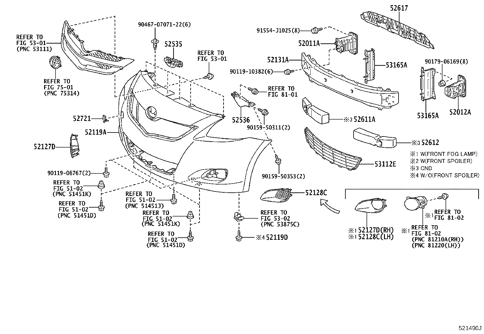 Toyota 52536-52141 RETAINER, FRONT BUMPER SIDE, LH