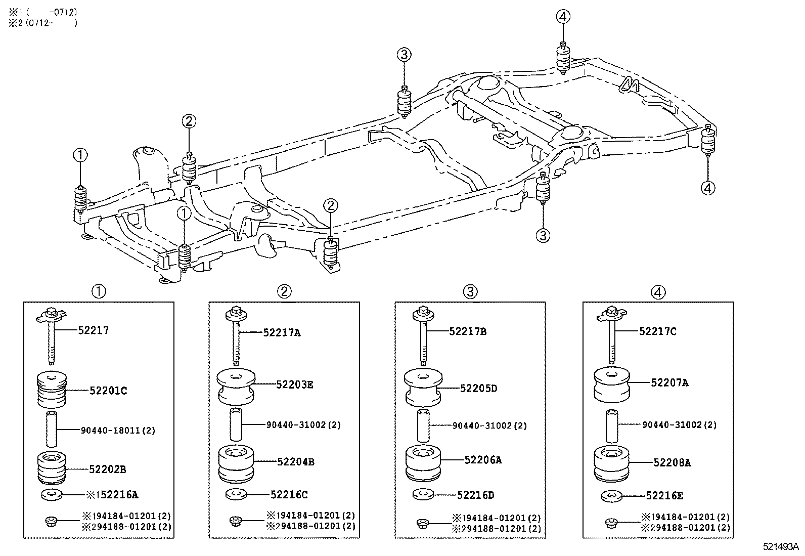 Toyota 52216-60040 STOPPER, CAB MOUNTING CUSHION