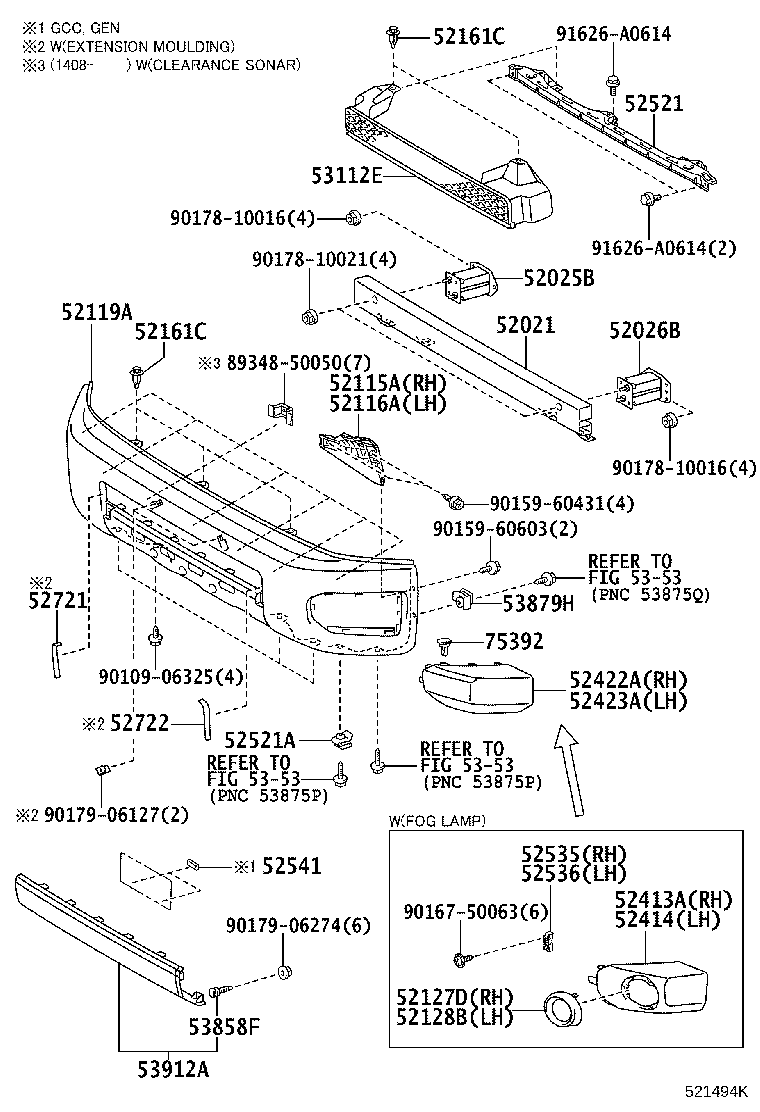 52127-35150 COVER, FRONT BUMPER HOLE, RH product image