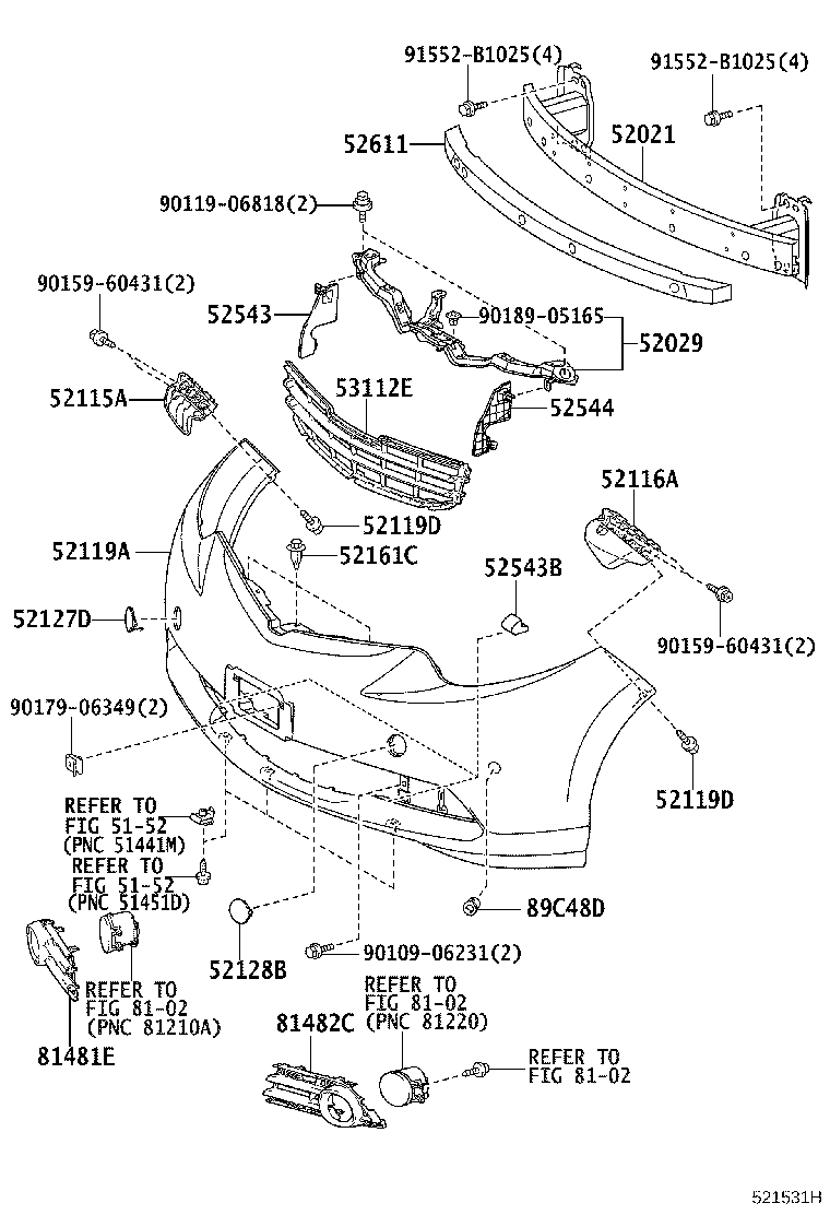 52127-28180-F0 COVER, FRONT BUMPER HOLE, RH product image