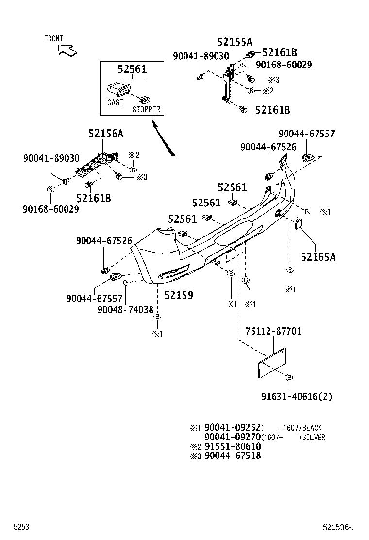 52155-B4010 SUPPORT, REAR BUMPER SIDE, RH product image