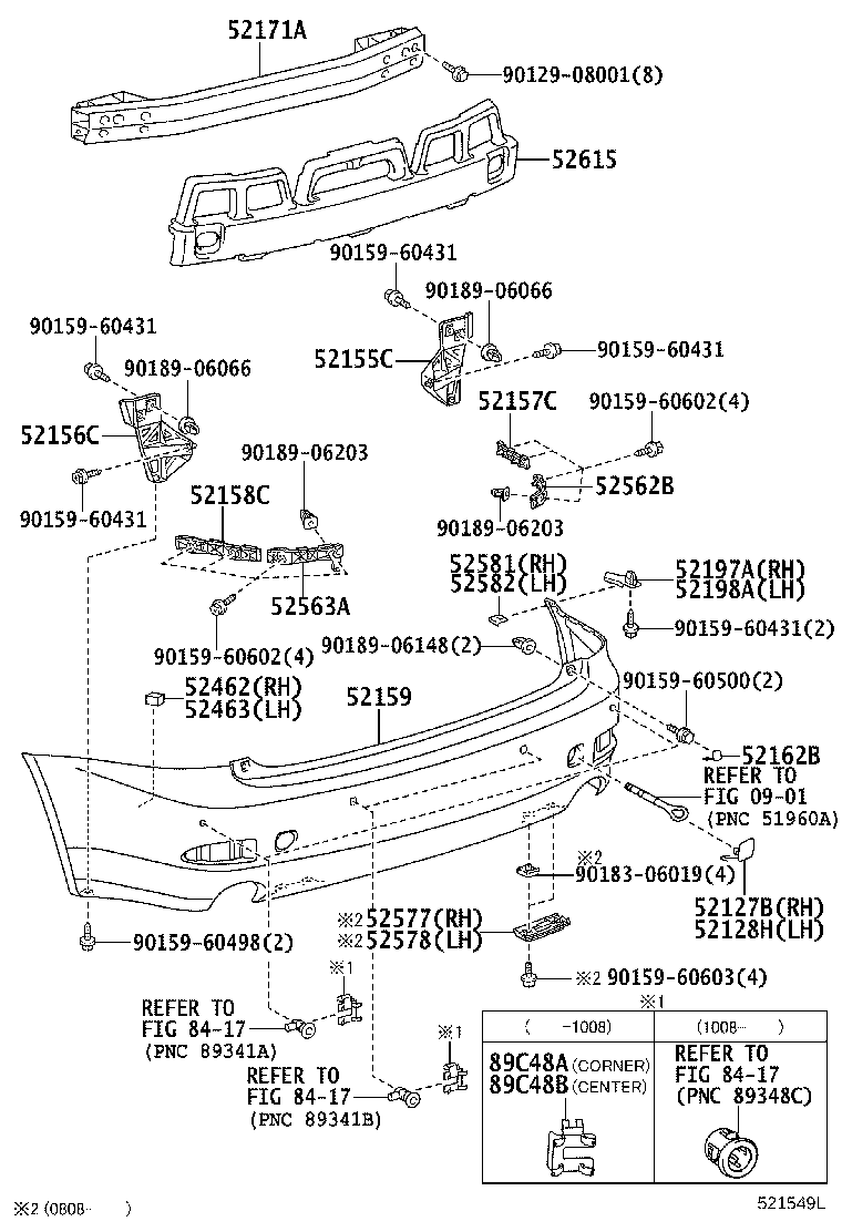 52023-53020 REINFORCEMENT SUB-ASSY, REAR BUMPER product image