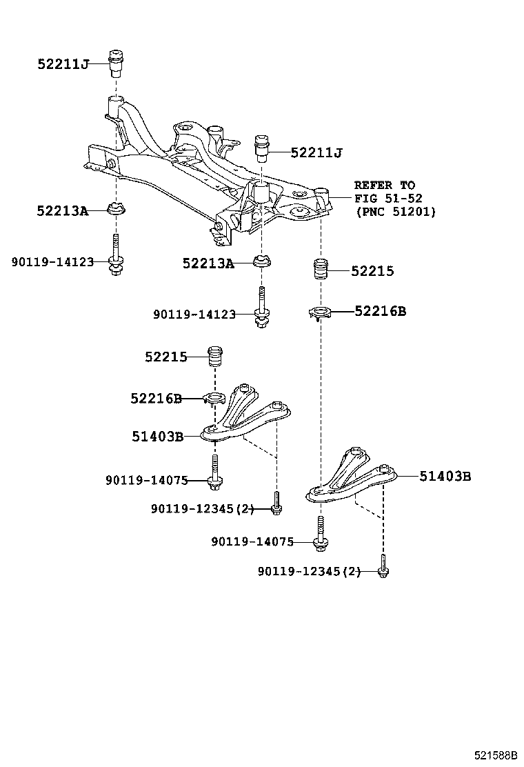 51403-28080 BRACE SUB-ASSY, FRONT SUSPENSION MEMBER product image