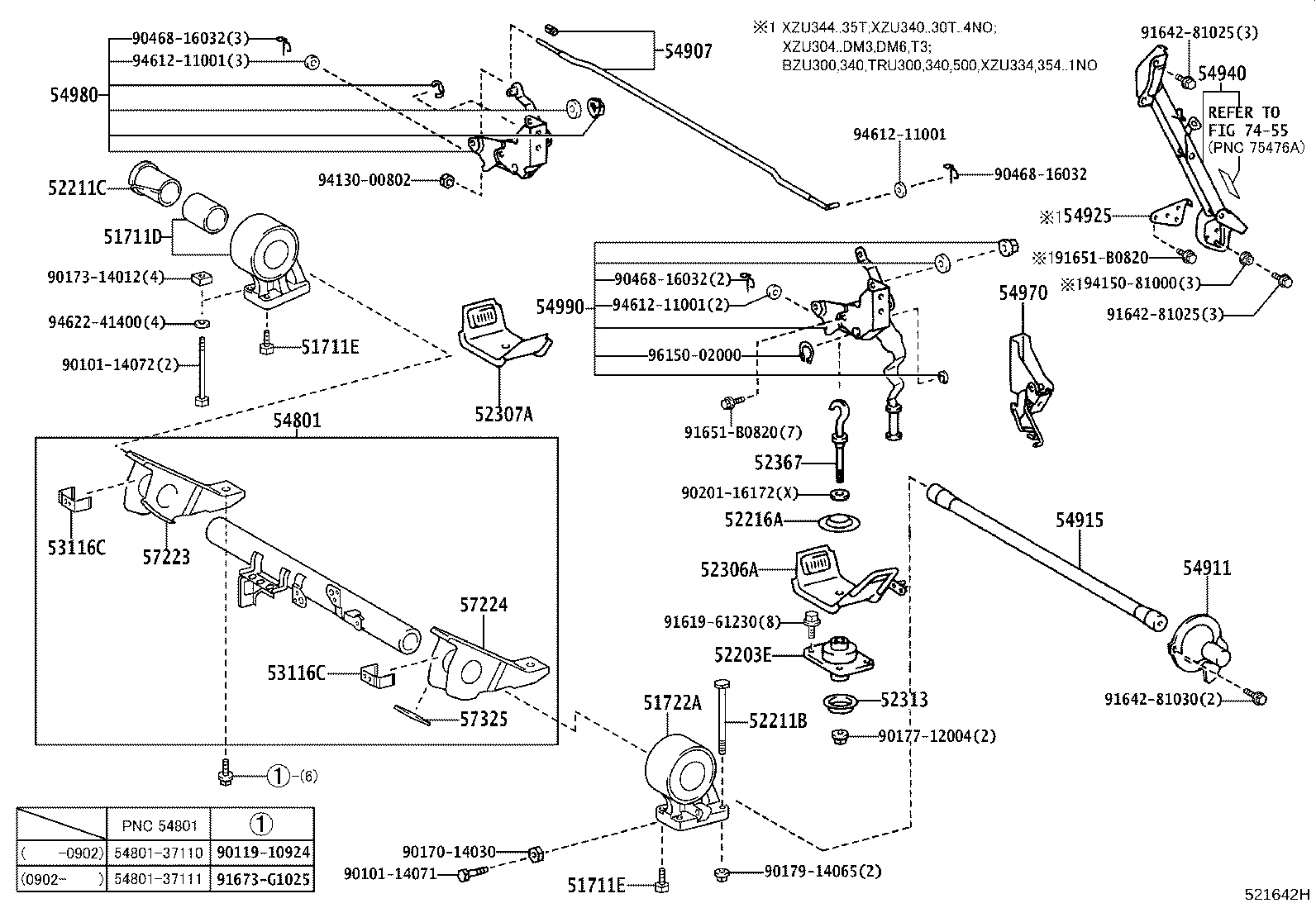 54801-37043 TUBE SUB-ASSY, TILT CAB, NO.1 product image