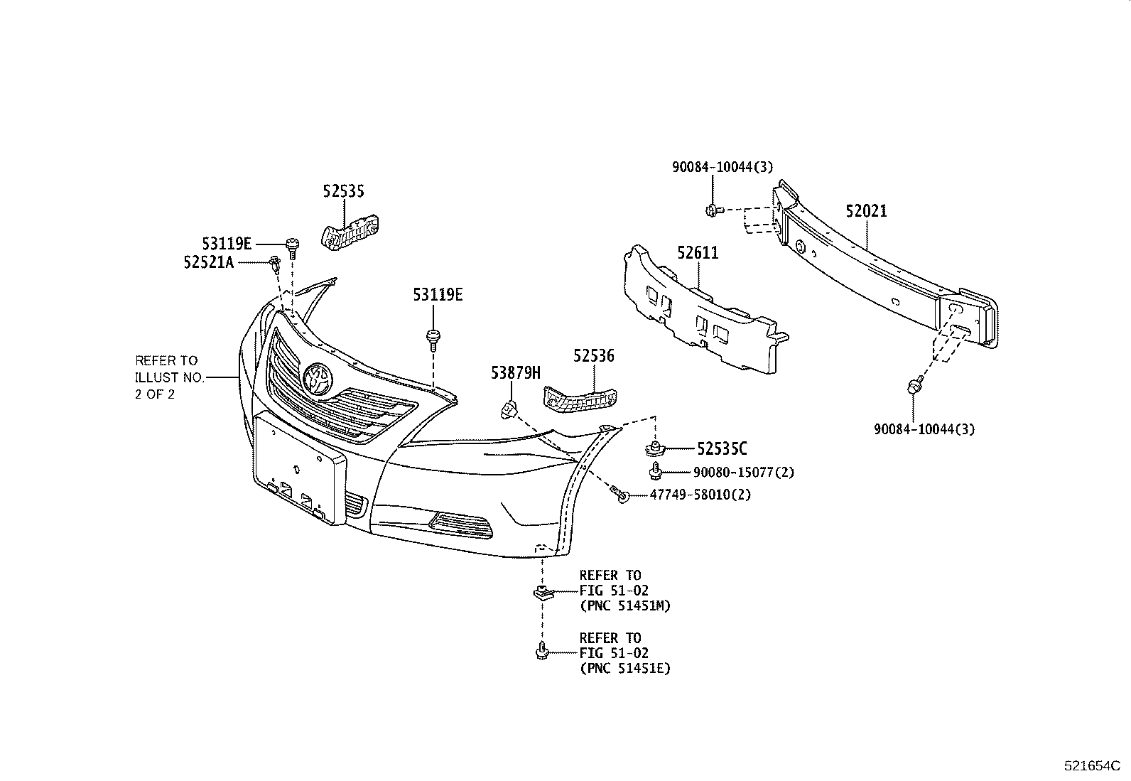 Toyota 52611-06140 ABSORBER, FRONT BUMPER ENERGY