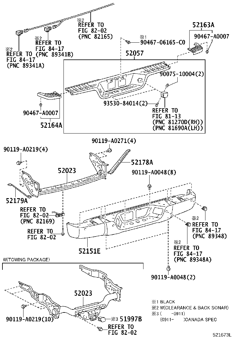 Toyota 52151-0C090 BAR, REAR BUMPER