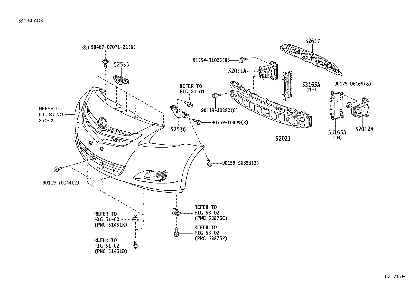 52127-0D380 COVER, FRONT BUMPER HOLE, RH product image