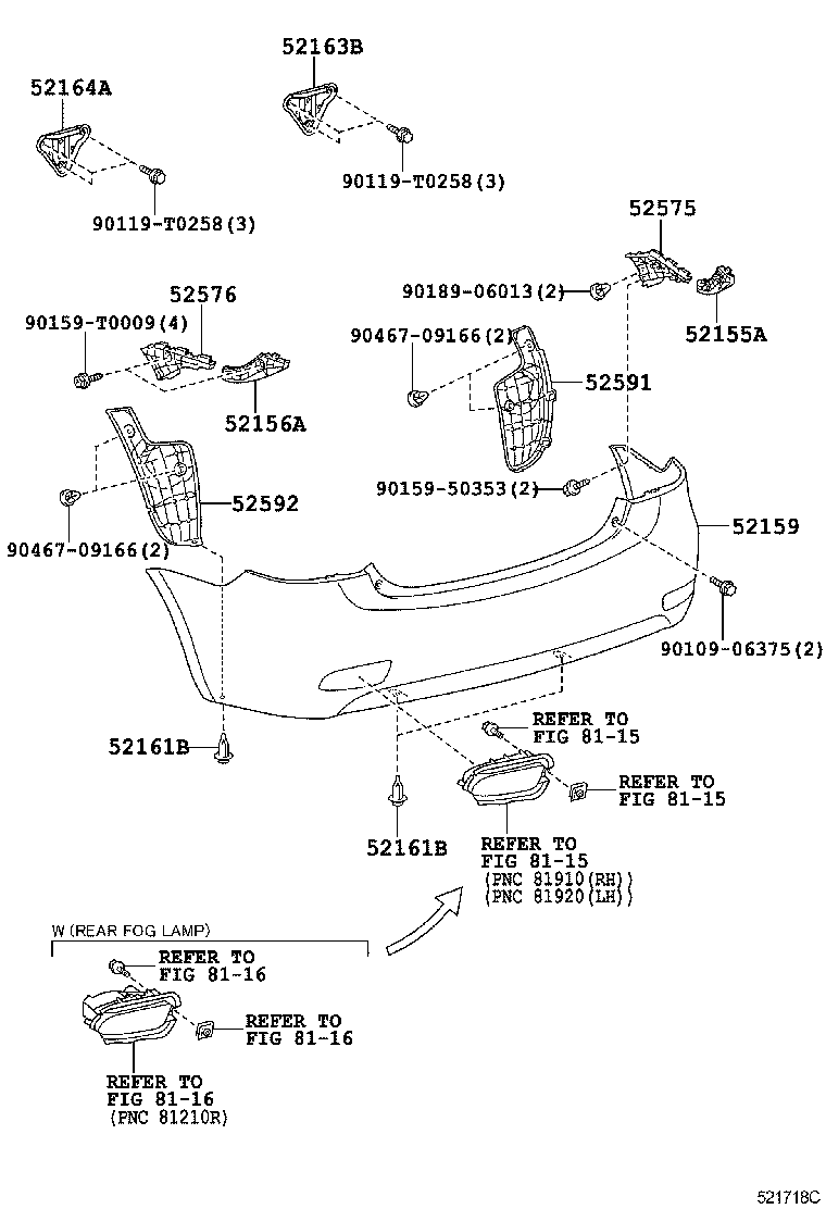 52159-0D983 COVER, REAR BUMPER product image