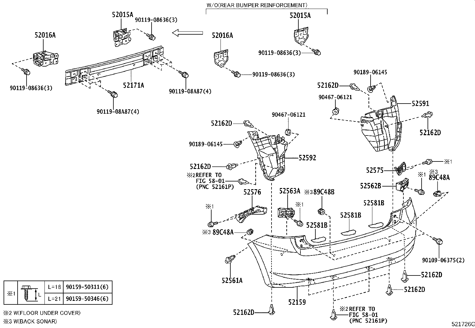 52563-02030 RETAINER, REAR BUMPER, UPPER LH product image