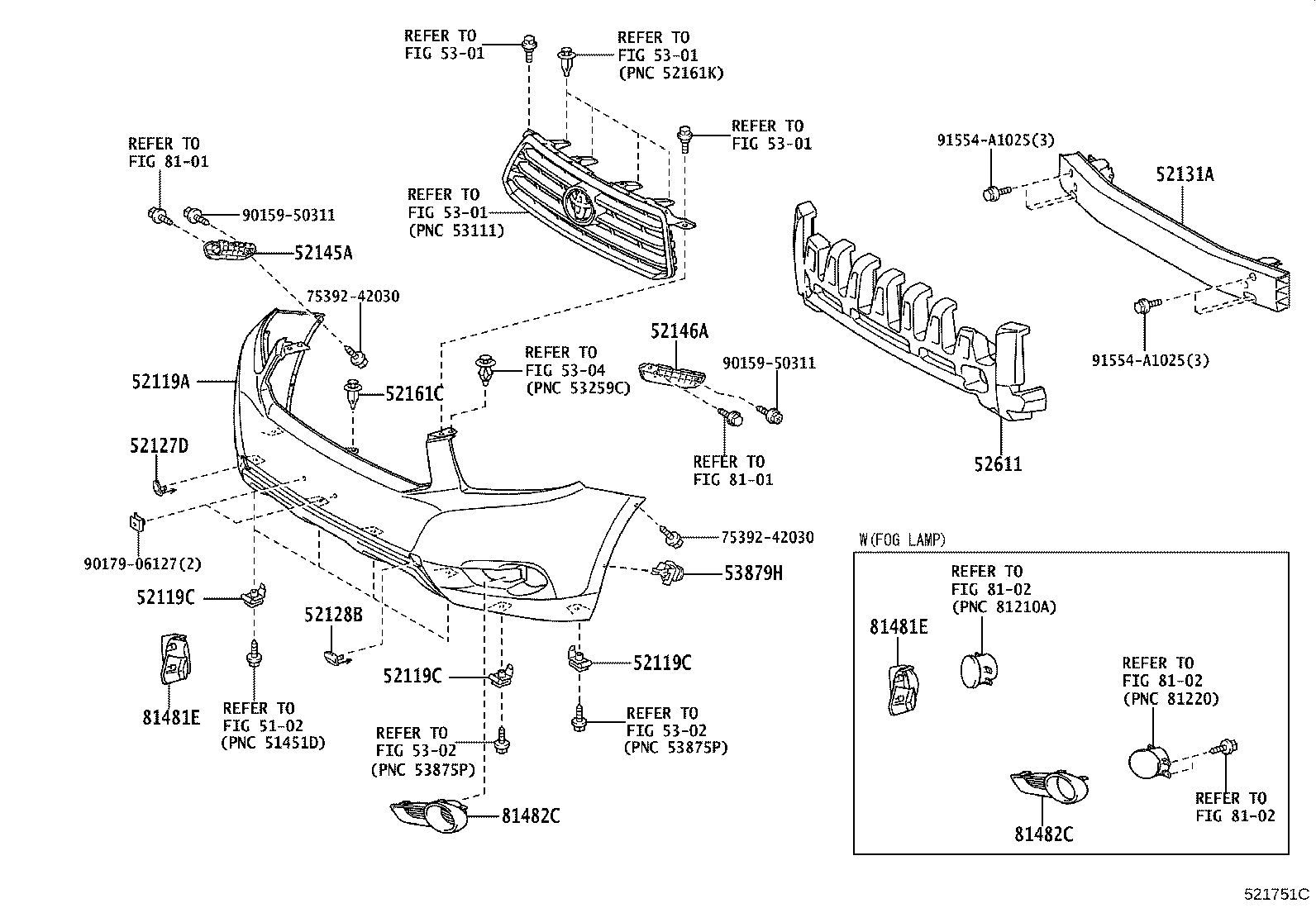52127-48906 COVER, FRONT BUMPER HOLE, RH product image