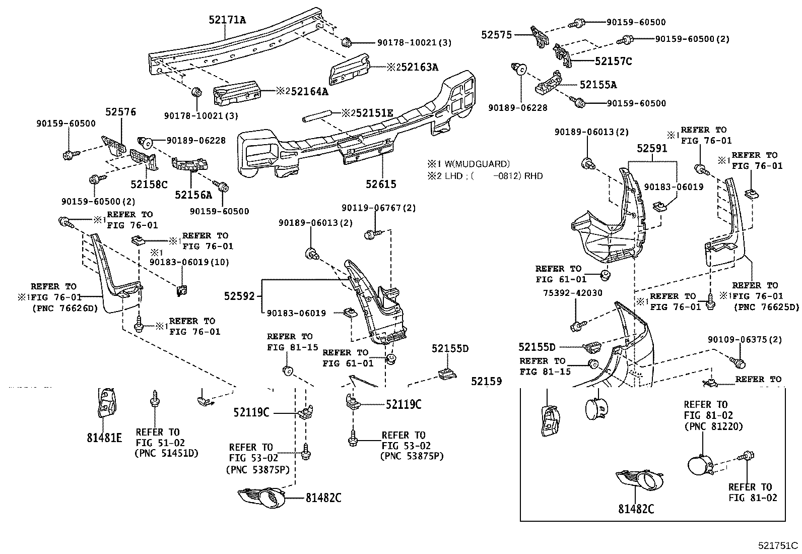 52151-48030 BAR, REAR BUMPER product image