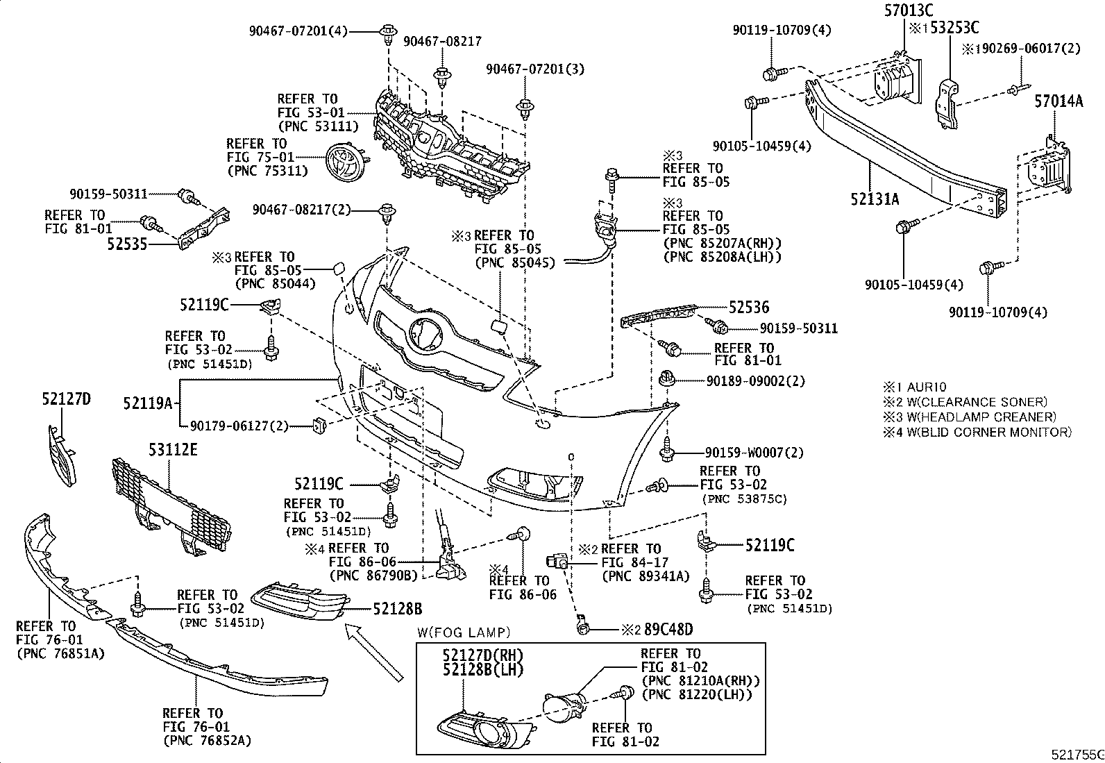 52128-0F060 COVER, FRONT BUMPER HOLE, LH product image