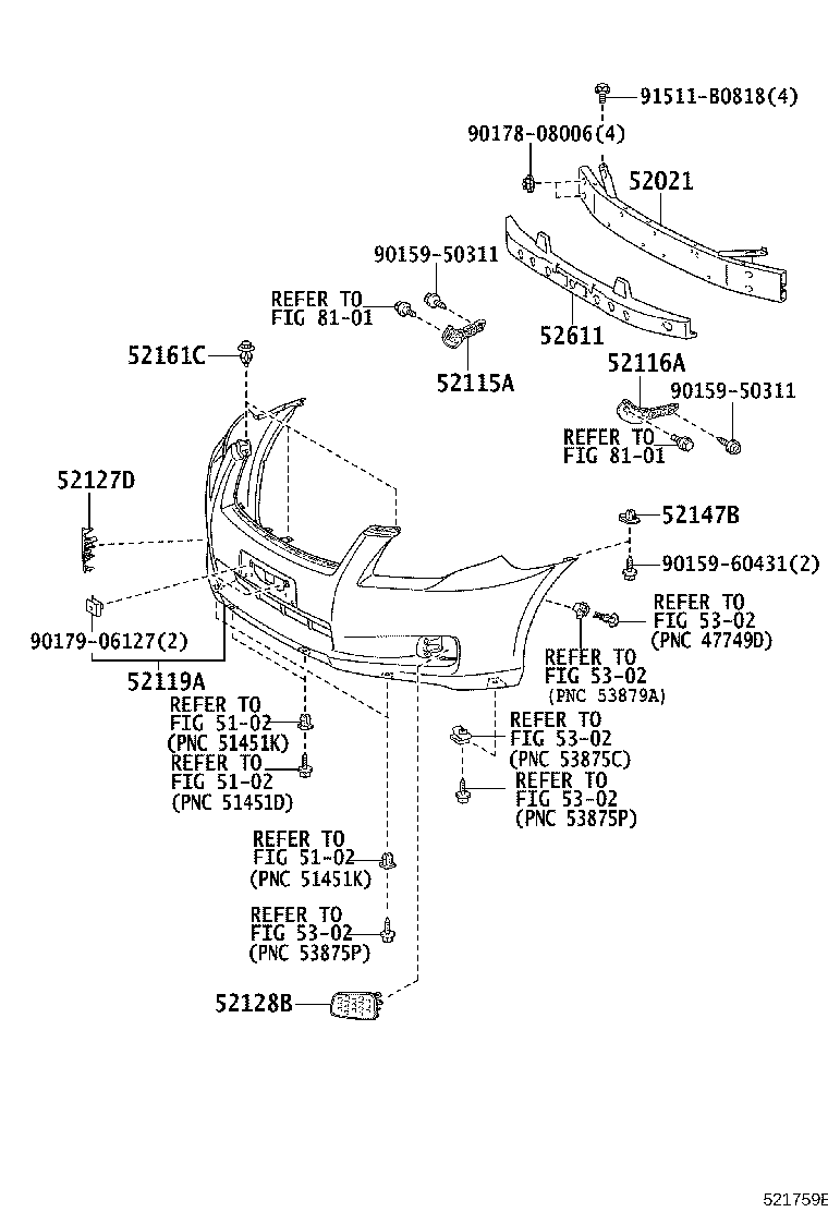 52127-13100 COVER, FRONT BUMPER HOLE, RH product image