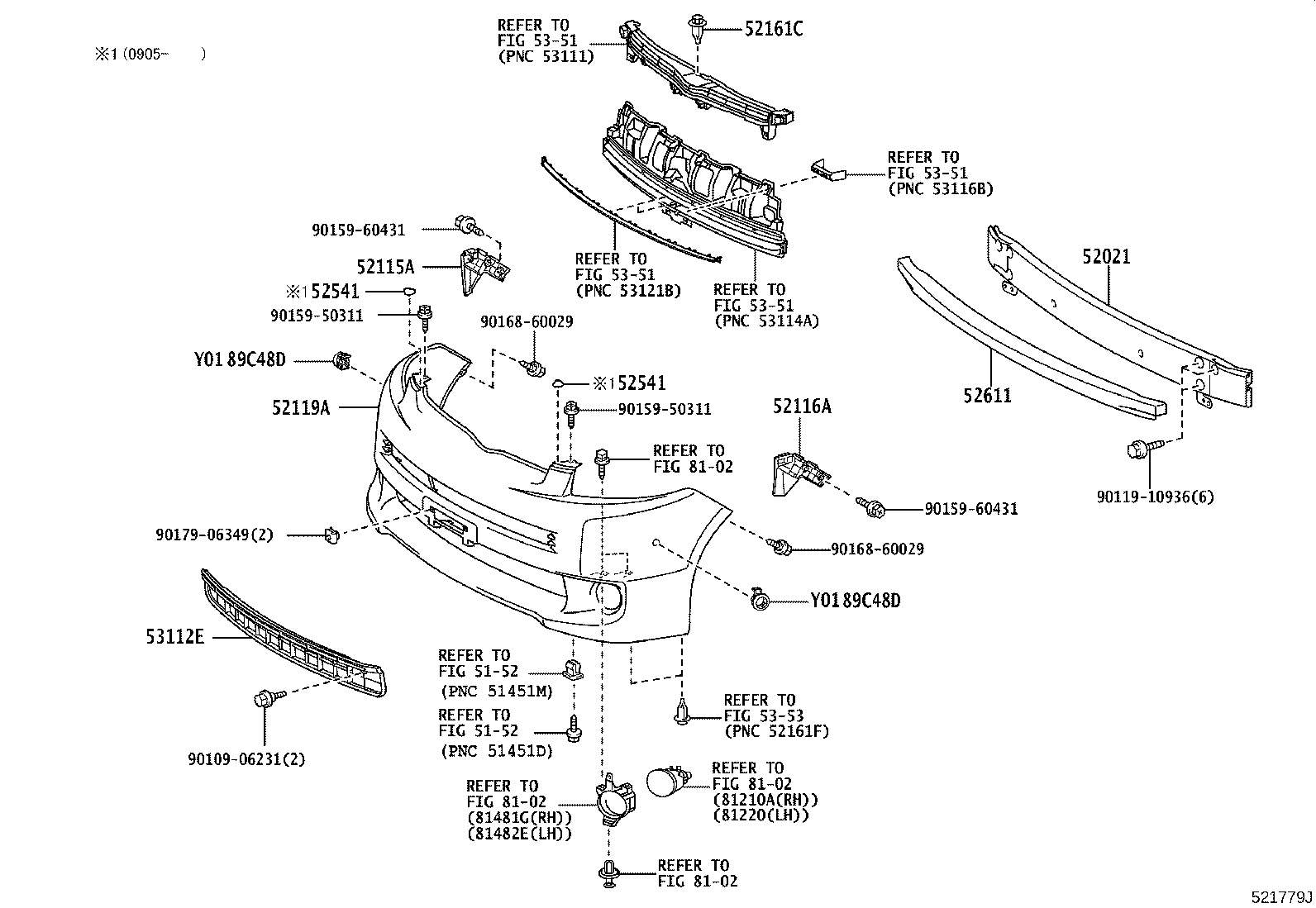 52128-28260 COVER, FRONT BUMPER HOLE, LH product image