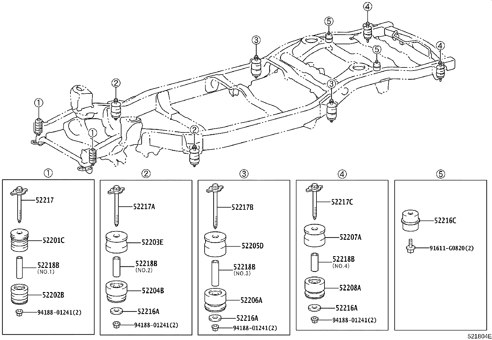 Toyota 52216-60091 STOPPER, CAB MOUNTING CUSHION