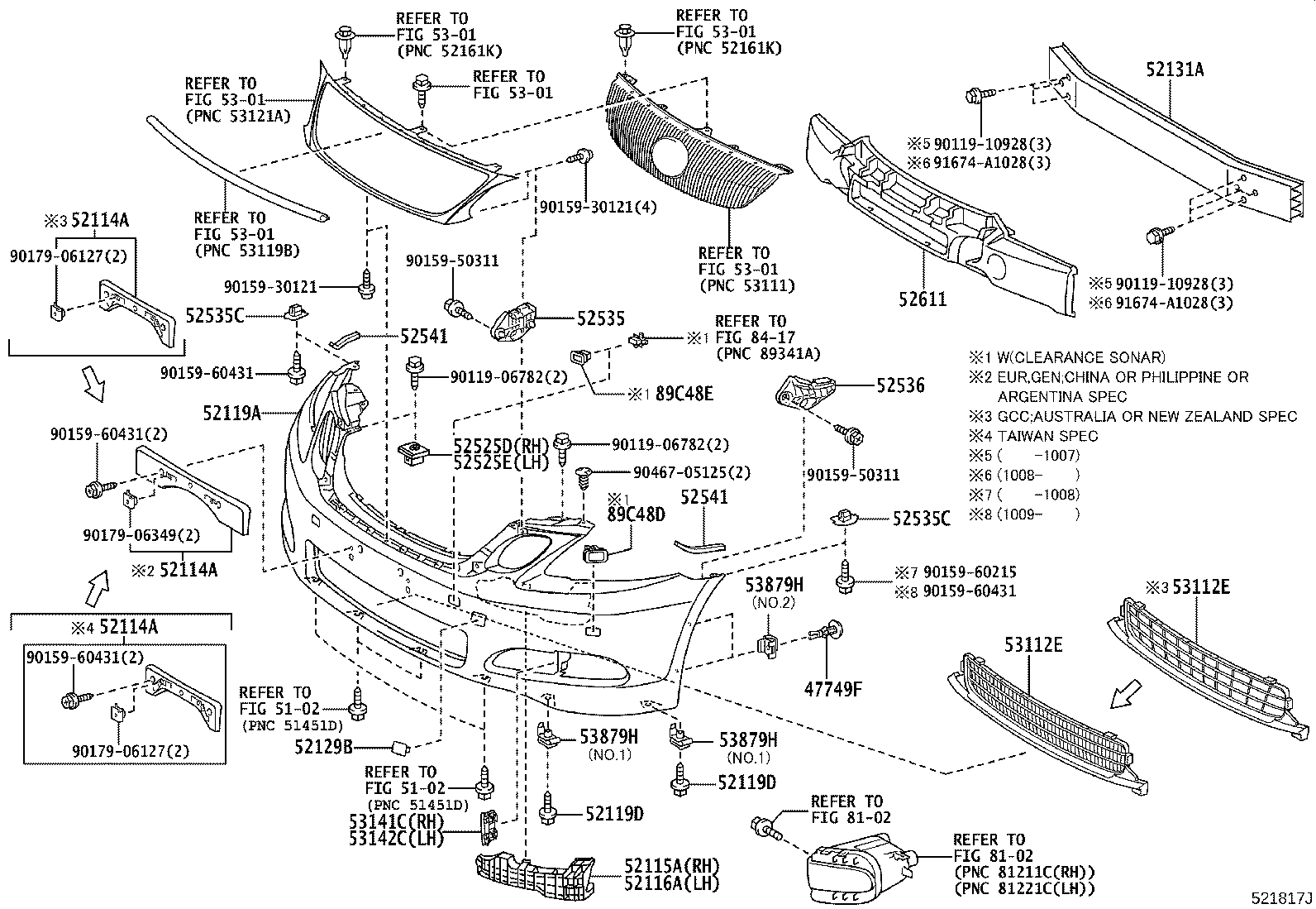 53142-30040 GARNISH, RADIATOR GRILLE, NO.2 product image