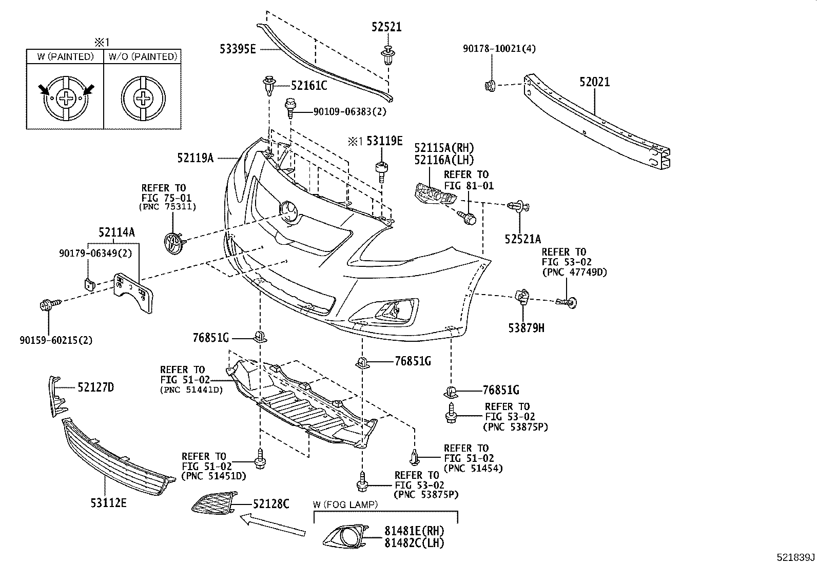 52127-13100 COVER, FRONT BUMPER HOLE, RH product image