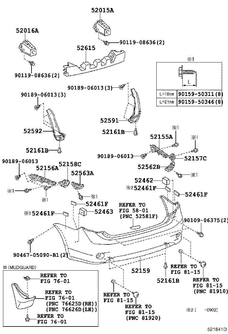 52159-13918 COVER, REAR BUMPER product image