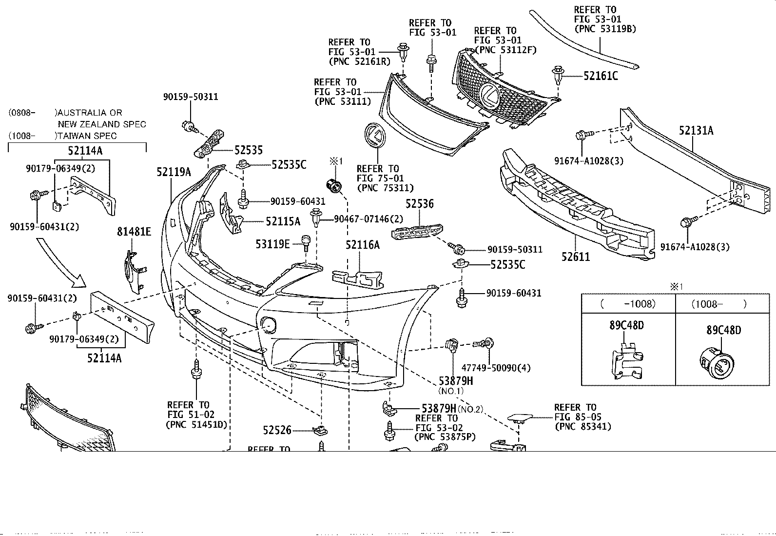52114-53100 BRACKET, FRONT BUMPER EXTENSION MOUNTING product image