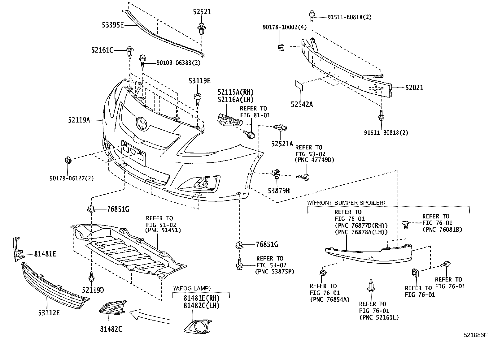 52021-02190 REINFORCEMENT SUB-ASSY, FRONT BUMPER product image