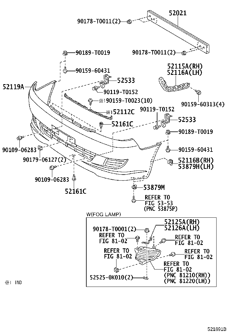 52021-0K010 REINFORCEMENT SUB-ASSY, FRONT BUMPER product image