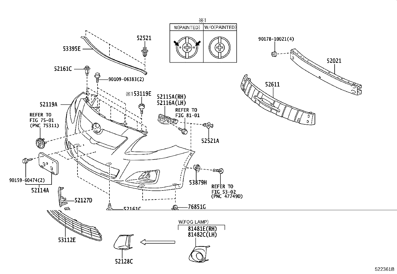 Toyota 81481-12170 COVER, FRONT BUMPER HOLE, RH