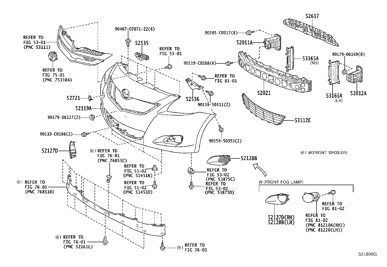 52128-0D090 COVER, FRONT BUMPER HOLE, LH product image