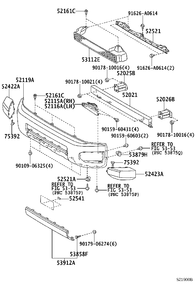 Toyota 52423-35020 PAD, FRONT BUMPER, LH