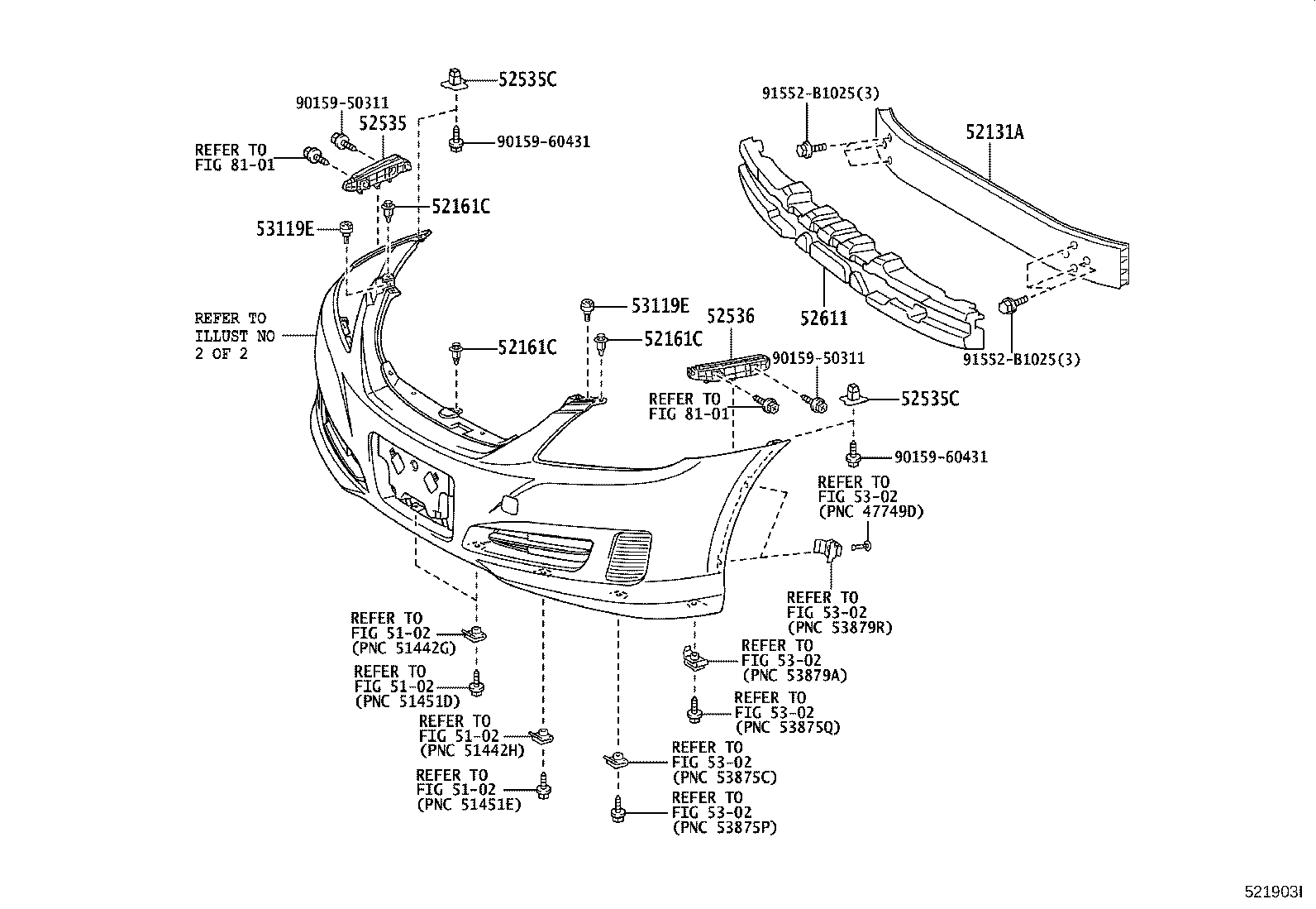 52144-30190 STAY, FRONT BUMPER, CENTER product image