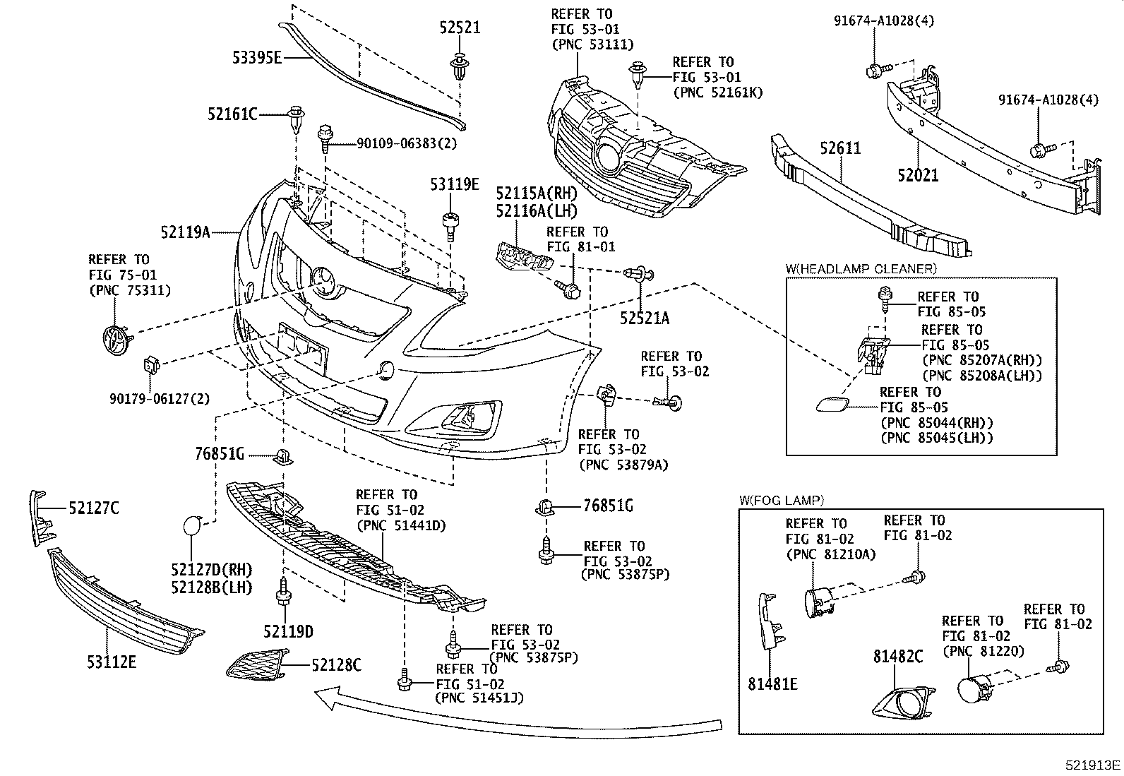 52127-02909 COVER, FRONT BUMPER HOLE, RH product image