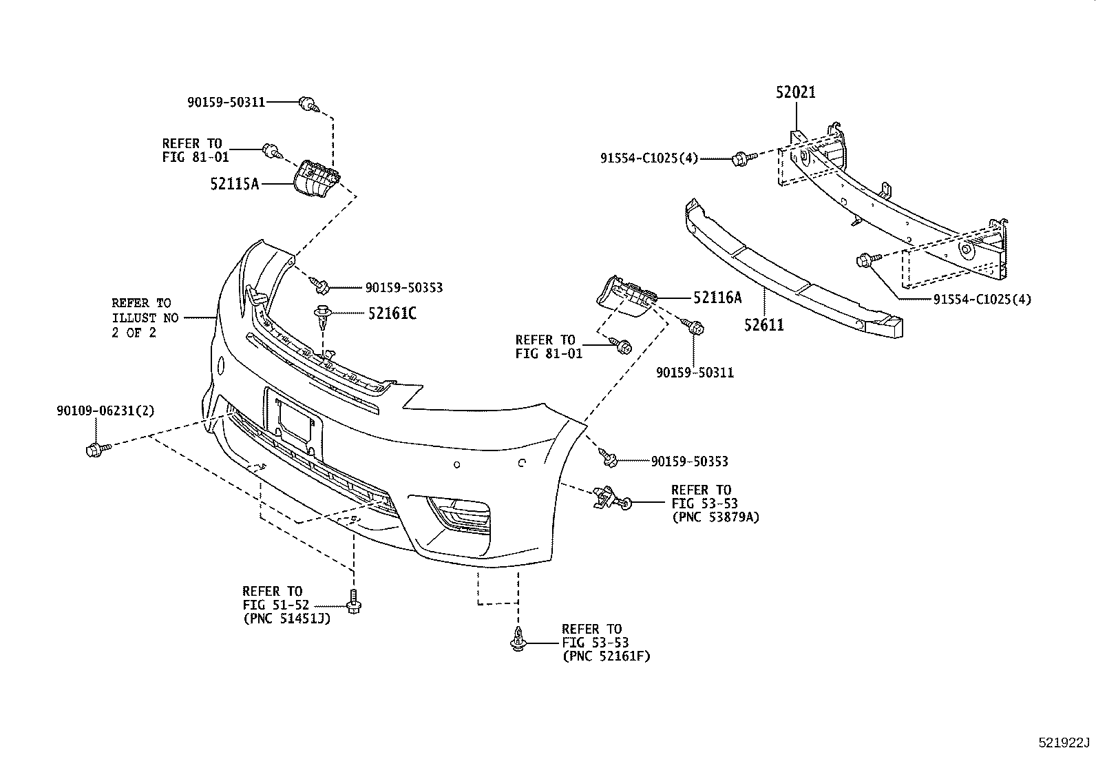 52021-58020 REINFORCEMENT SUB-ASSY, FRONT BUMPER product image