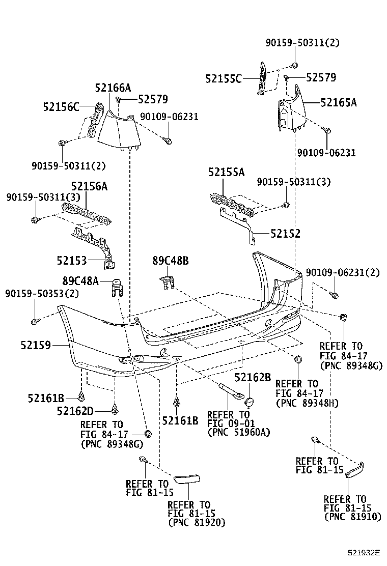 52453-58010 GUARD, REAR BUMPER product image