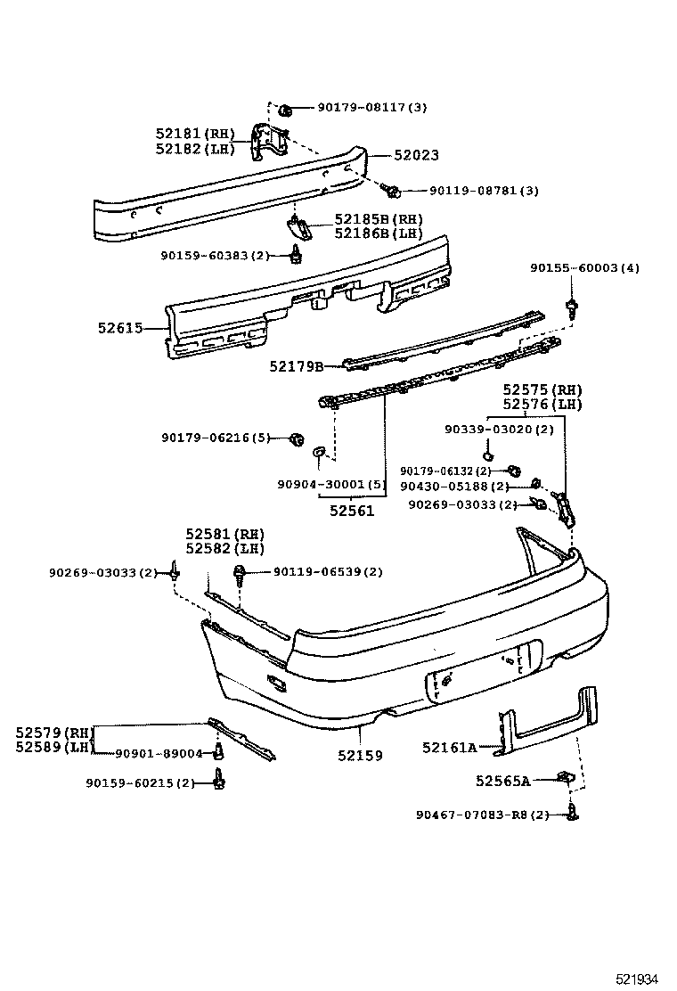 52182-30210 ARM, REAR BUMPER, LH product image