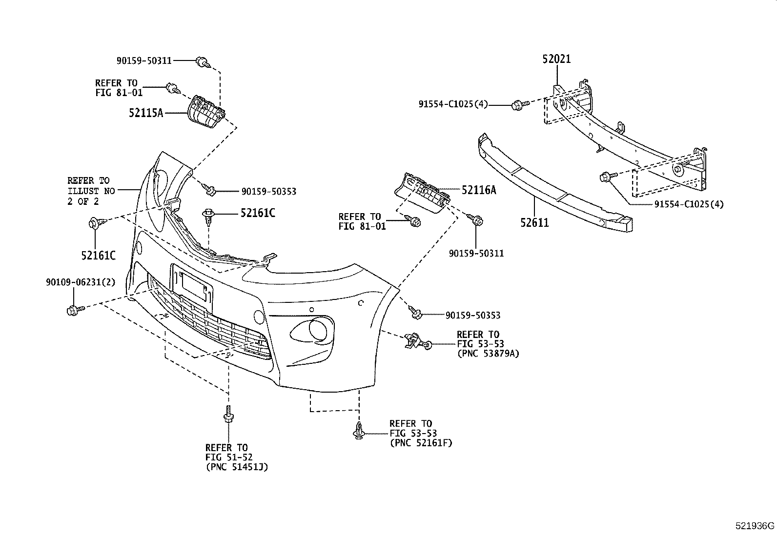 52021-58020 REINFORCEMENT SUB-ASSY, FRONT BUMPER product image
