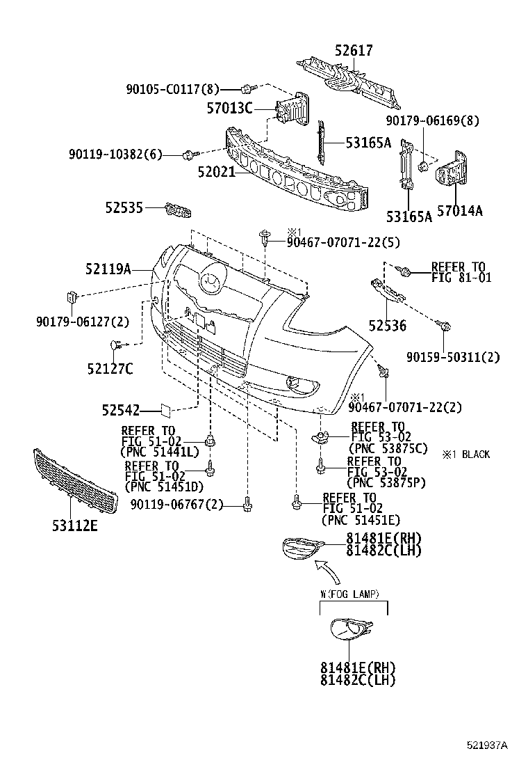 52021-0D100 REINFORCEMENT SUB-ASSY, FRONT BUMPER product image