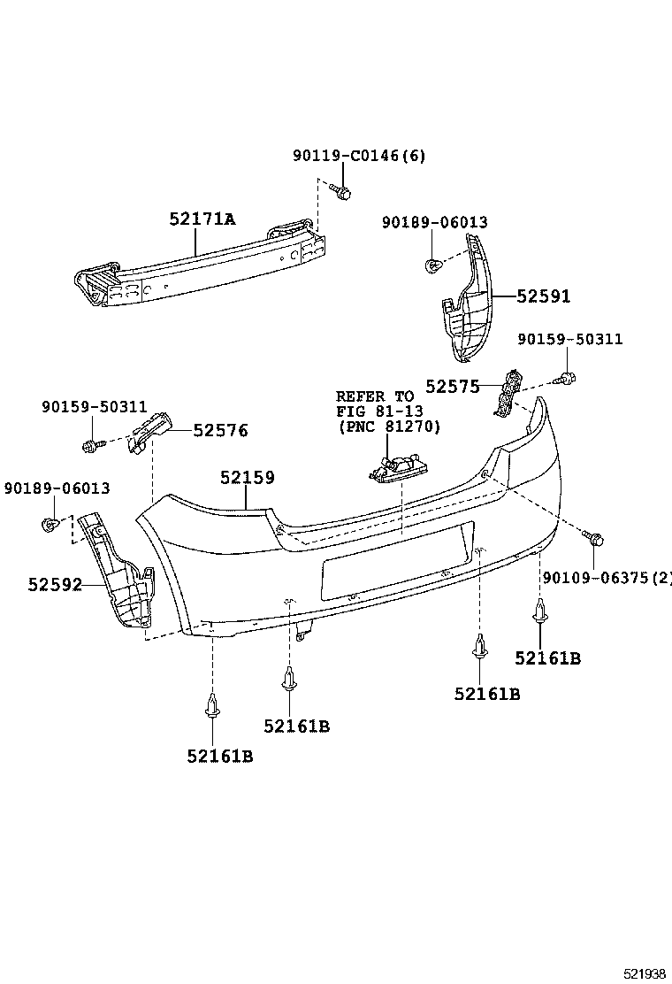 52023-0D050 REINFORCEMENT, REAR BUMPER, NO.1 product image