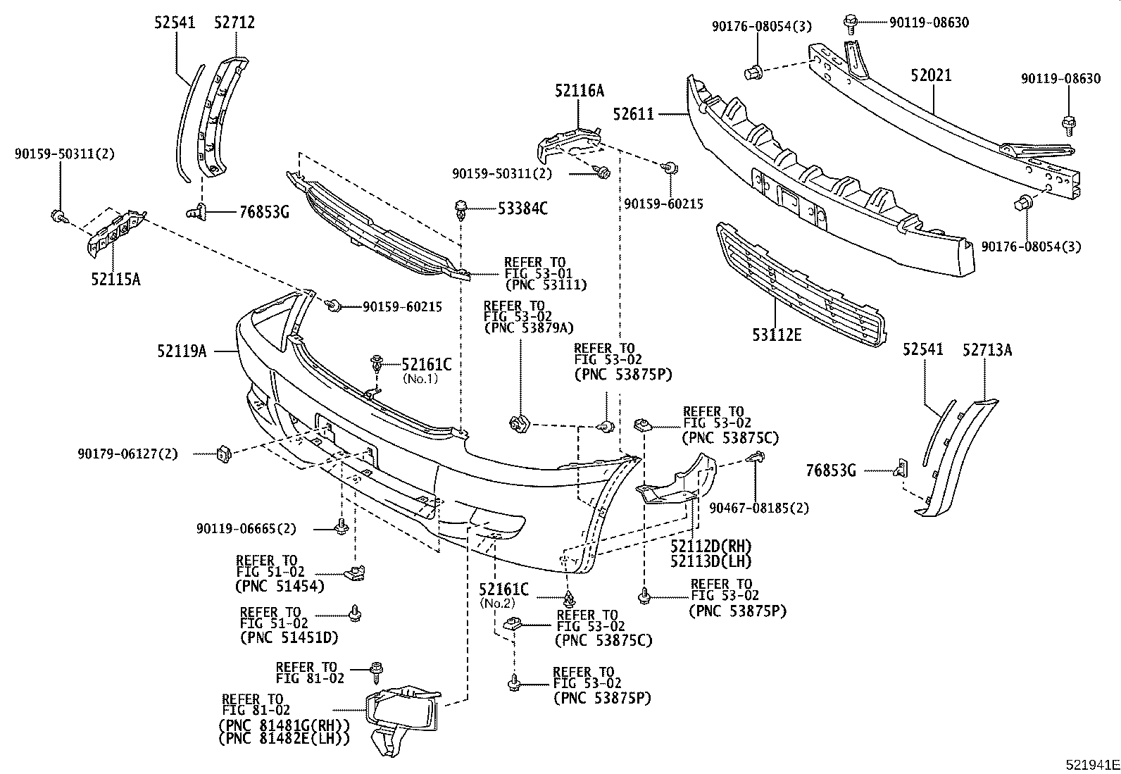 52021-68010 REINFORCEMENT SUB-ASSY, FRONT BUMPER product image