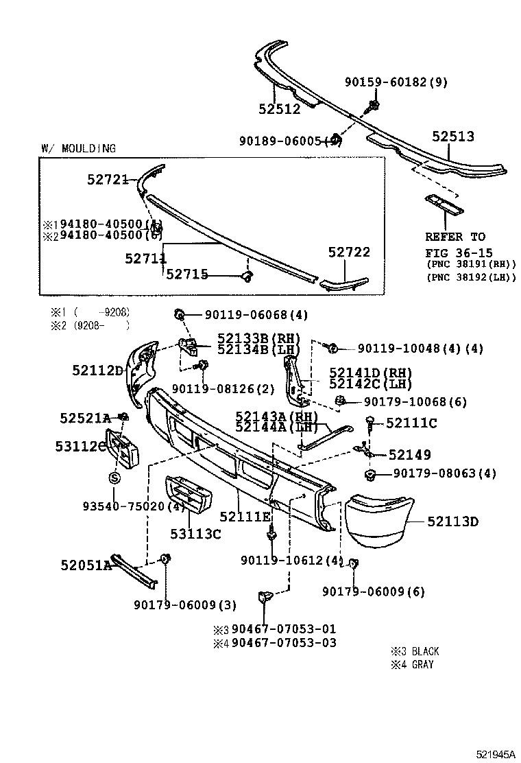 52506-60030 RETAINER, FRONT BUMPER, LOWER CENTER product image