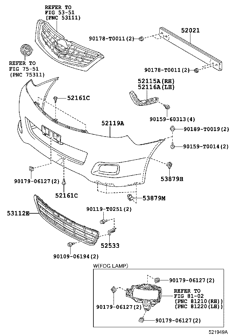 52021-0K010 REINFORCEMENT SUB-ASSY, FRONT BUMPER product image