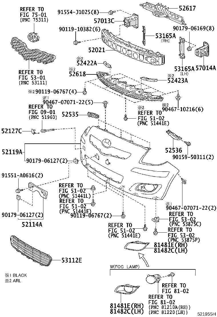 52011-52020 ARM SUB-ASSY, FRONT BUMPER, RH product image
