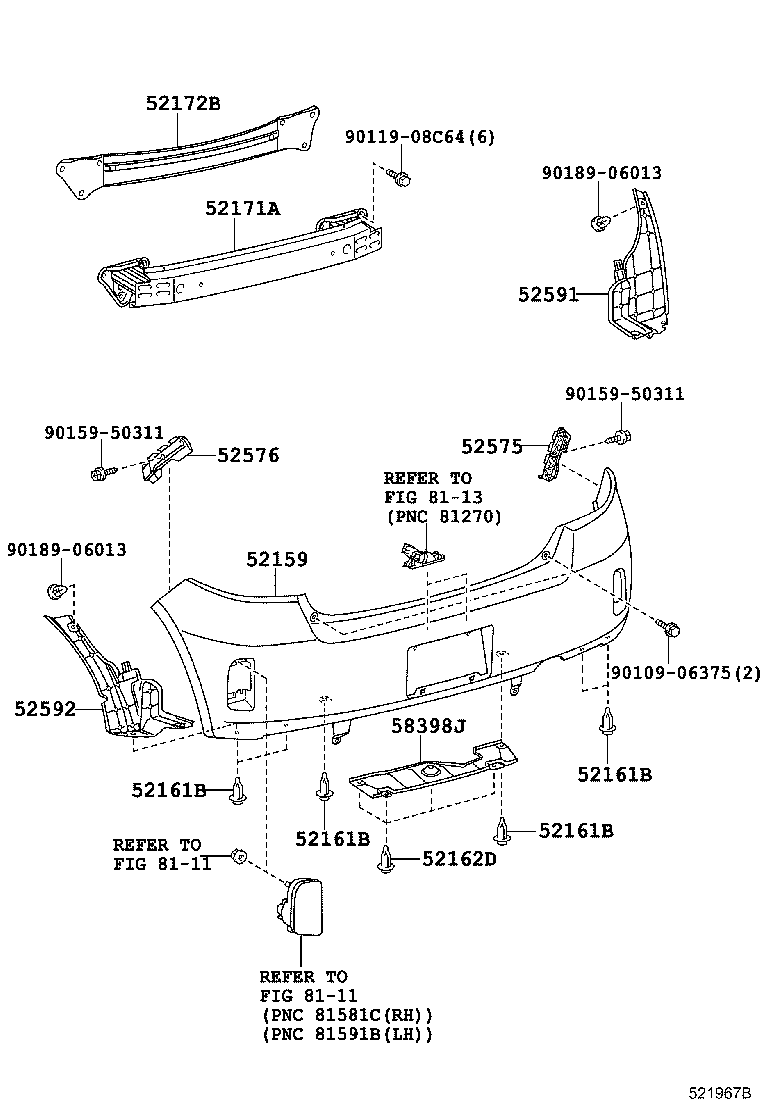 52023-52020 REINFORCEMENT, REAR BUMPER, NO.1 product image