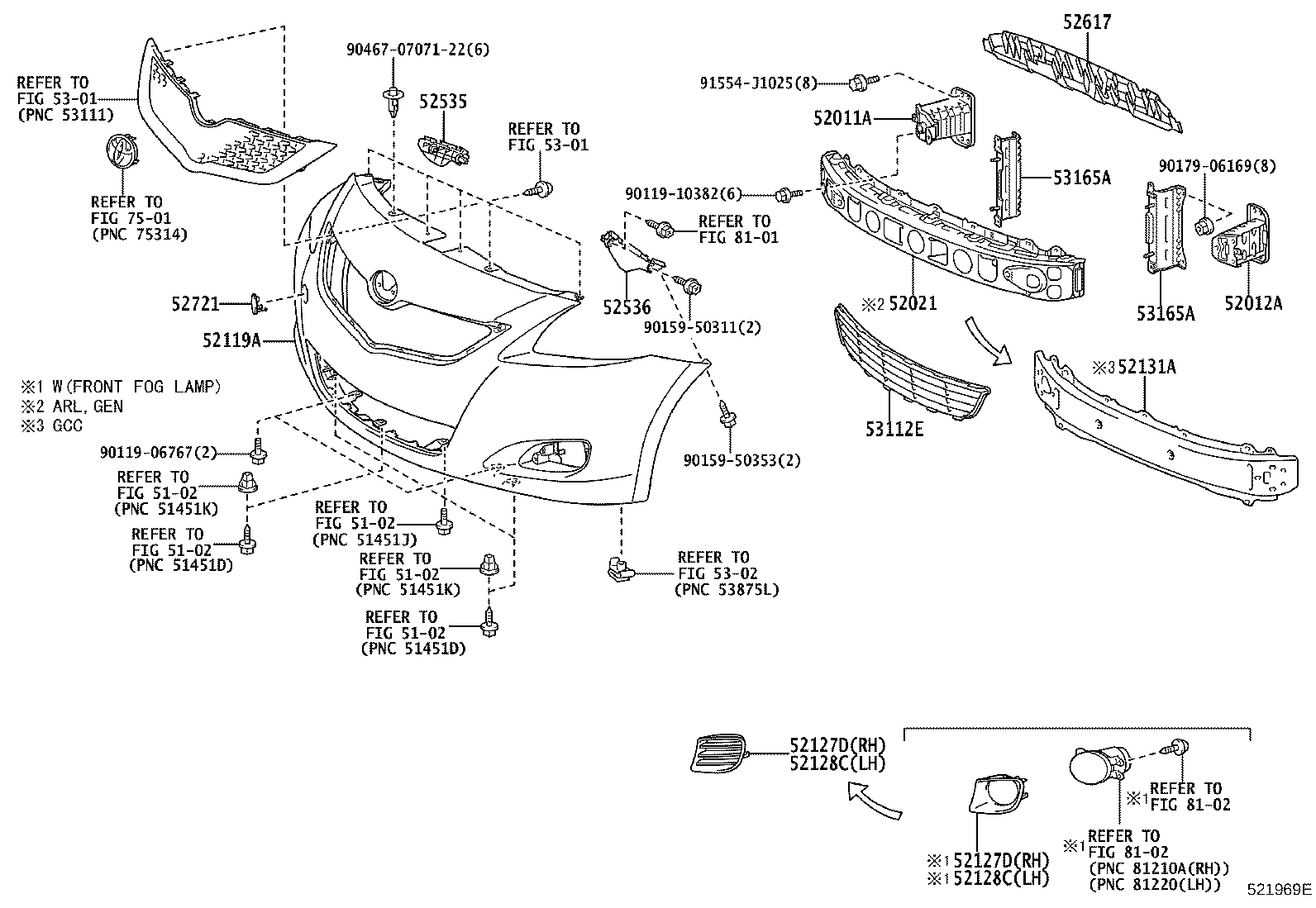 52128-52080 COVER, FRONT BUMPER HOLE, LH product image