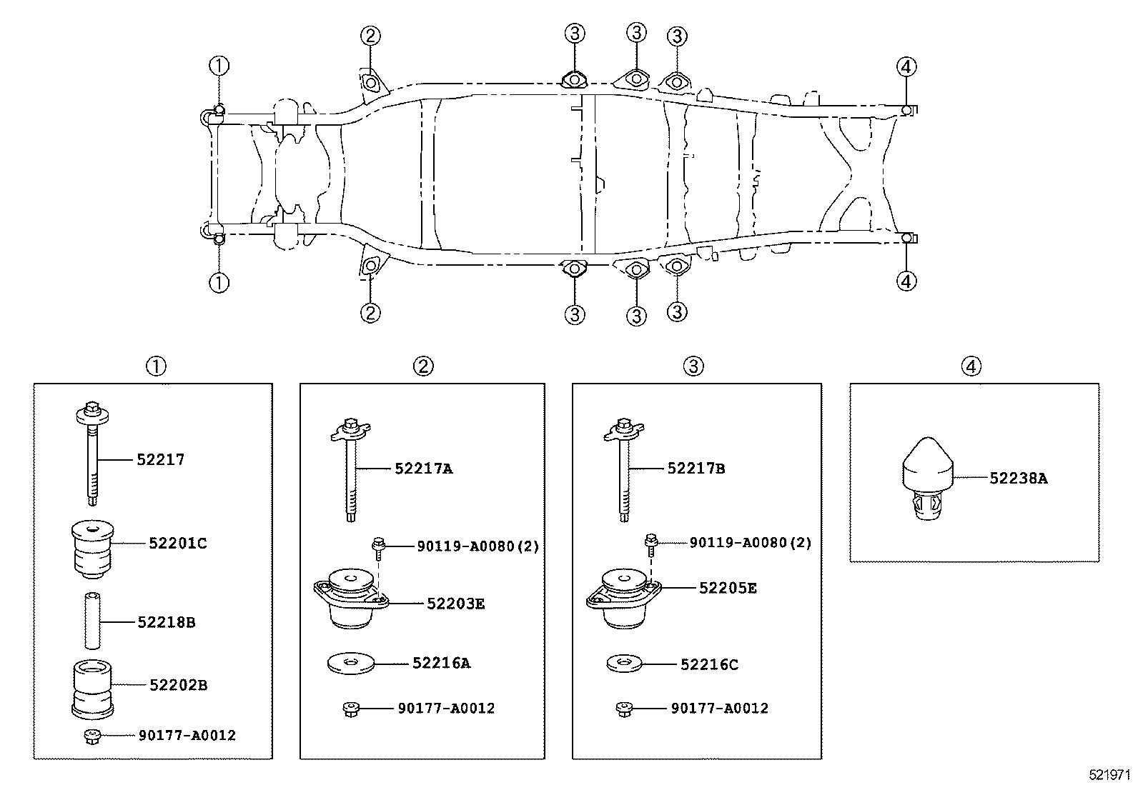 52217-0C121 BOLT, BODY MOUNTING product image