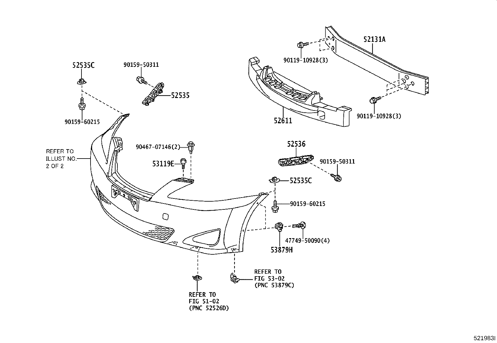 52129-53010-B0 COVER, FRONT BUMPER, LOWER product image