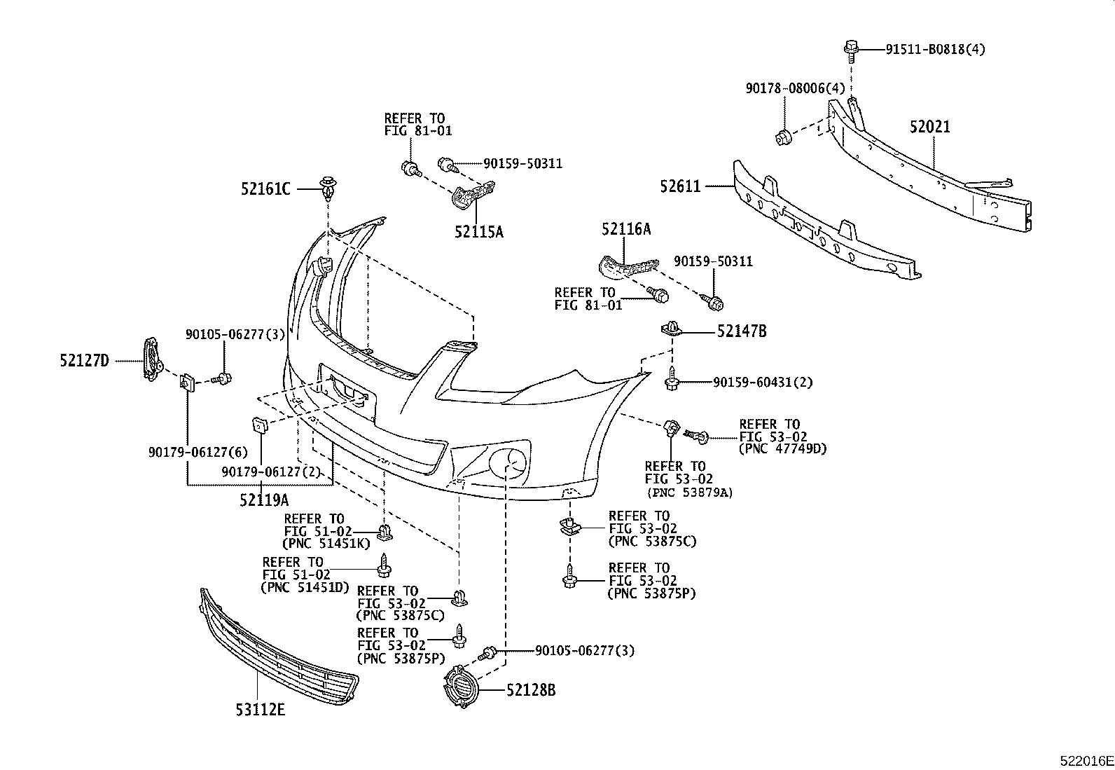 52127-13100 COVER, FRONT BUMPER HOLE, RH product image
