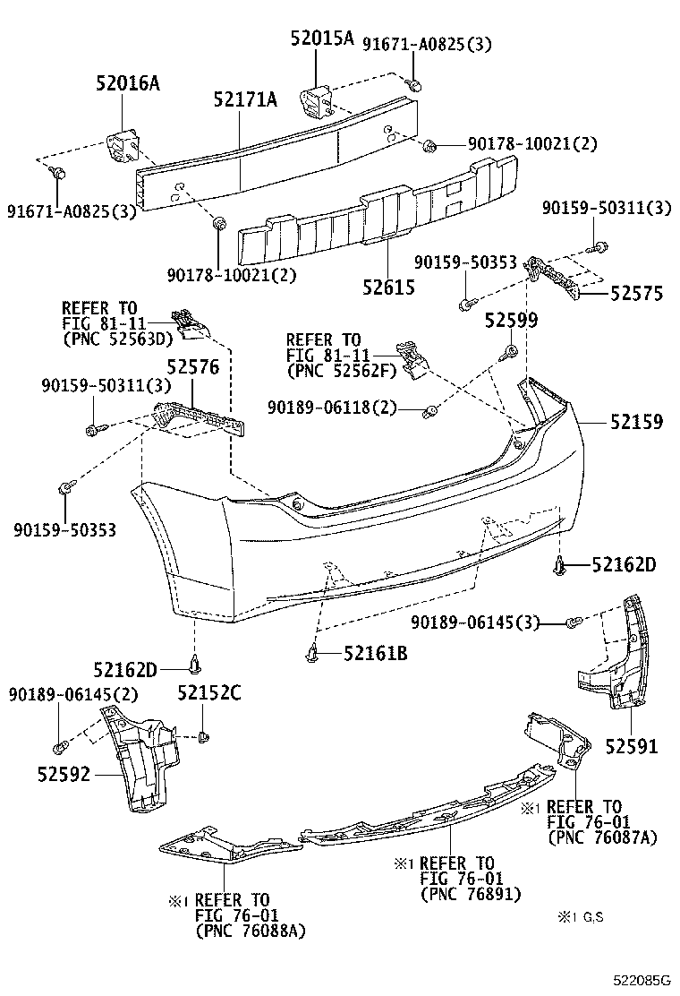 52023-47010 REINFORCEMENT, REAR BUMPER, NO.1 product image