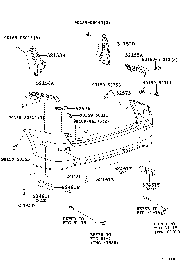 52153-68030 EXTENSION, REAR BUMPER, LH product image