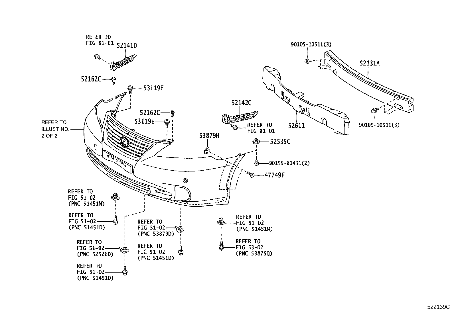 52128-33908 COVER, FRONT BUMPER HOLE, RH product image