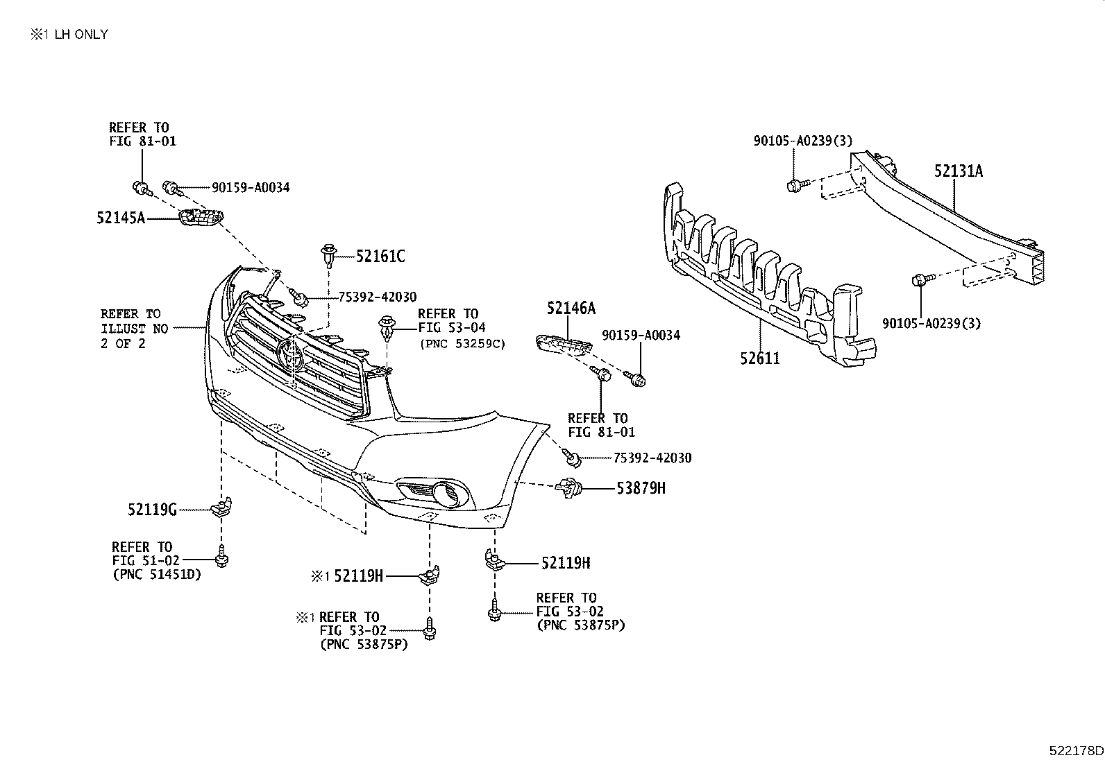 Toyota 52611-0E040 ABSORBER, FRONT BUMPER ENERGY