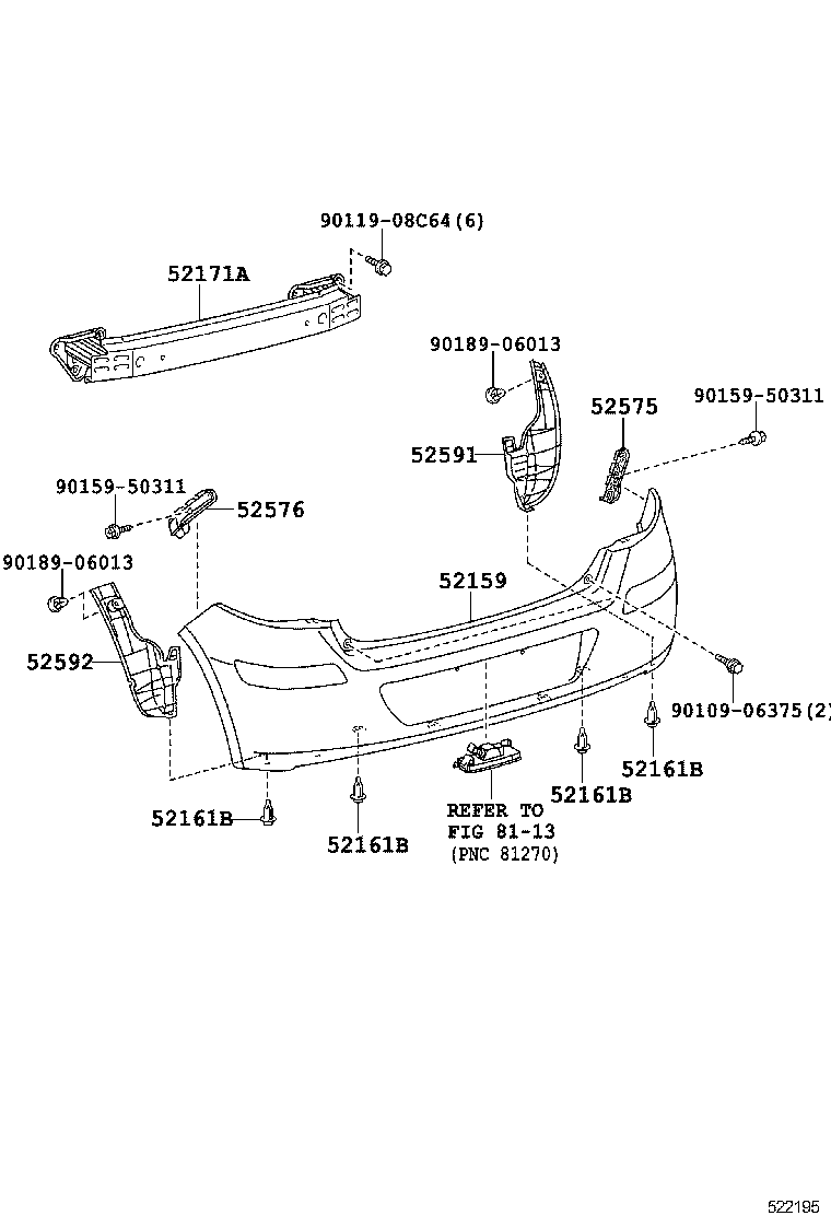 52023-0D020 REINFORCEMENT, REAR BUMPER, NO.1 product image